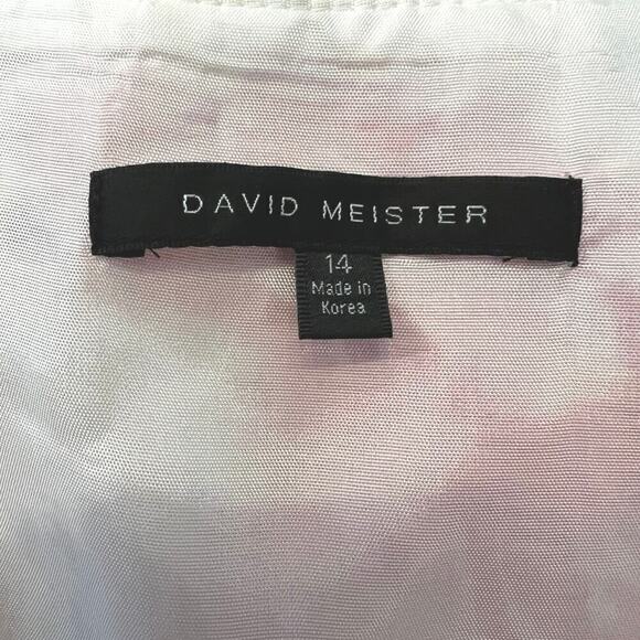 David Meister Fluted Embossed Cotton Skirt Floral Red Yellow Poppies Size 14 - Picture 6 of 10